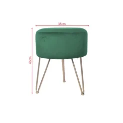 Tabouret En Velours Vert Avec Siège Rembourré Pour Le Salon -Promos Chesteris Boutique tabouret bas 20117665
