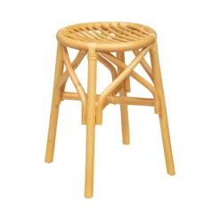 Tabouret En Rotin D 31 X H 45 Cm