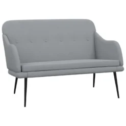 Banc Banquette Gris Clair 110 X 76 X 80 Cm Tissu 02_0010715
