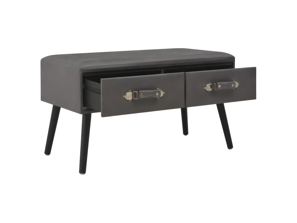 Banc Banquette Avec Tiroirs 80 Cm Similicuir Gris 02_0010812 2 Banc Banquette Avec Tiroirs 80 Cm Similicuir Gris 02_0010812 â Image 2