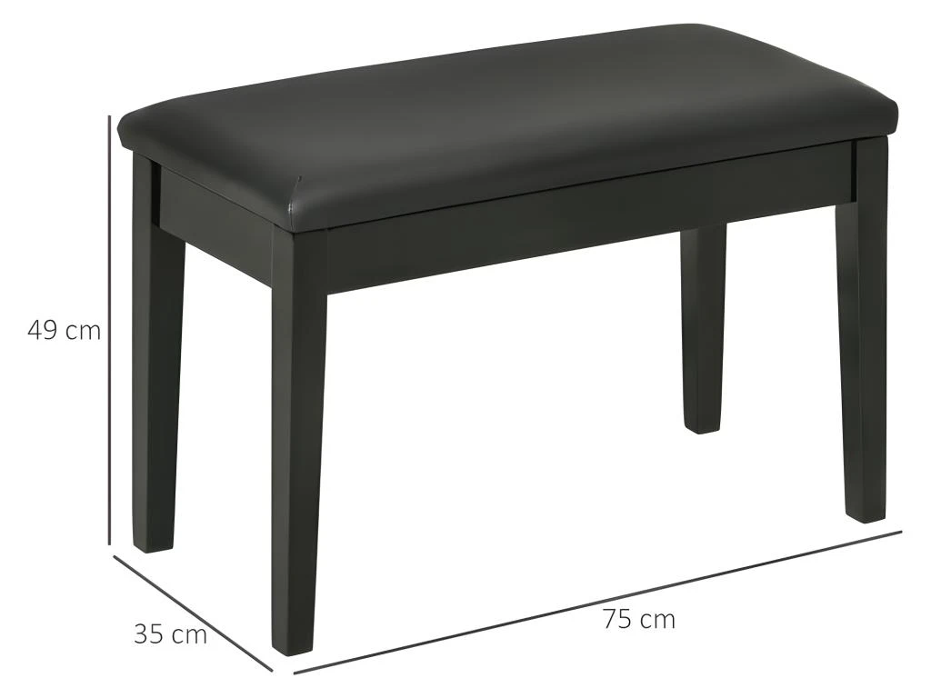Banquette Tabouret Coffre CORDOUE Noire 3 Banquette Tabouret Coffre CORDOUE Noire – Image 3