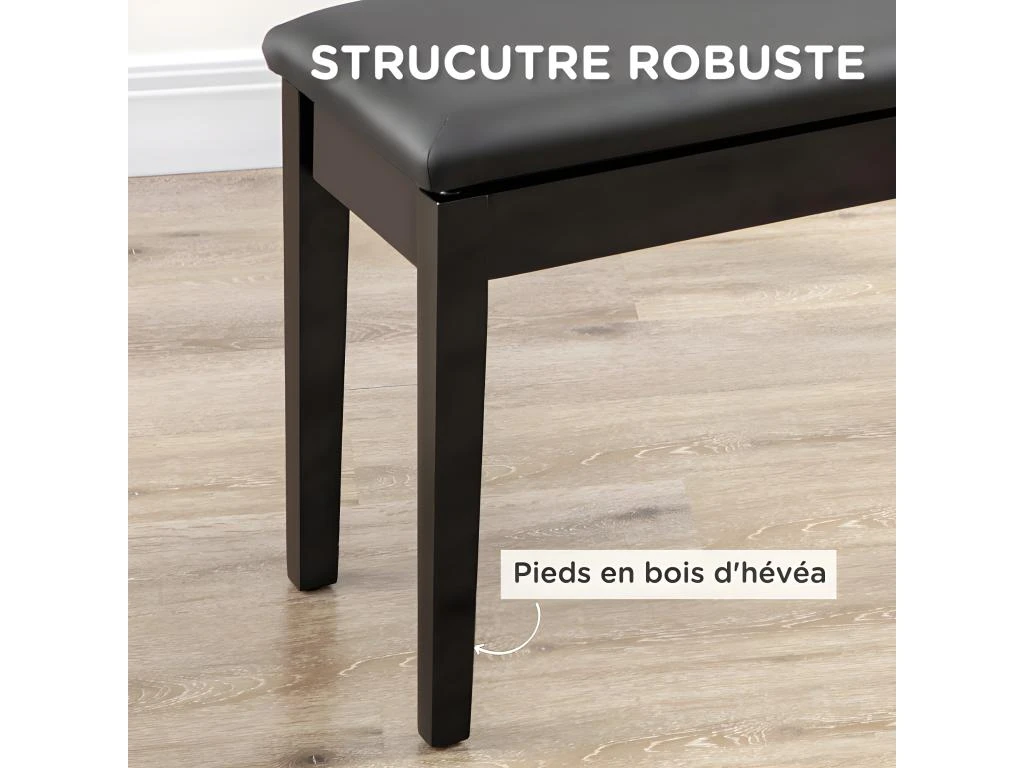 Banquette Tabouret Coffre CORDOUE Noire 5 Banquette Tabouret Coffre CORDOUE Noire – Image 5