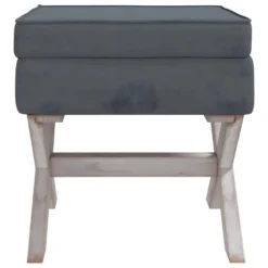 Tabouret De Rangement 45 X 45 X 49 Cm Velours Gris Foncé 02_0010869 7 Tabouret De Rangement 45 X 45 X 49 Cm Velours Gris Foncé 02_0010869 -Promos Chesteris Boutique tabouret bas 22022241