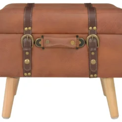 Tabouret De Rangement 40 Cm Brun Roux Similicuir 02_0010721 -Promos Chesteris Boutique tabouret bas 22125307