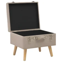 Tabouret De Rangement 40 X 33 X 33 Cm Beige Tissu 02_0010739 -Promos Chesteris Boutique tabouret bas 22205267