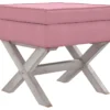 Tabouret De Rangement 45 X 45 X 49 Cm Velours Rose 02_0010936