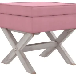 Tabouret De Rangement 45 X 45 X 49 Cm Velours Rose 02_0010936