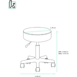 KAYELLES Tabouret à Roulettes Pivotant Hauteur Réglable YÉ (Noir) 9 KAYELLES Tabouret à Roulettes Pivotant Hauteur Réglable YÉ (Noir) -Promos Chesteris Boutique tabouret 10148929