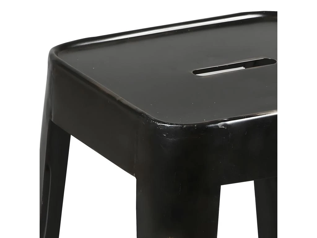 TOLGA - Tabouret Industriel Noir Aspect Vieilli 3 TOLGA - Tabouret Industriel Noir Aspect Vieilli – Image 3