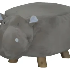 Pouf Enfant Gris Tissu Doux - HIPPO