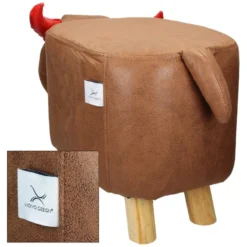 Tabouret Veau Pouf Animal Repose-pied Coussin Ottoman Siège Enfants WOMO-DESIGN -Promos Chesteris Boutique tabouret 9200845