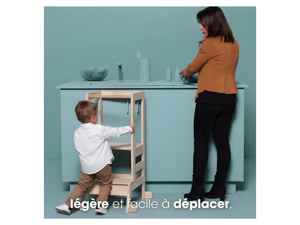 Tour D'observation Et D'apprentissage En Bois 51 X 90 Cm 3 Tour D'observation Et D'apprentissage En Bois 51 X 90 Cm – Image 3