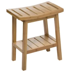 Tabouret D'appoint Avec Petit Rangement En Bambou