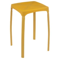 Tabouret Jaune Moutarde En Métal Et Polypropylène H 46 Cm