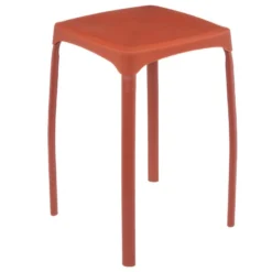 Tabouret Rose Nacarat En Métal Et Polypropylène H 46 Cm